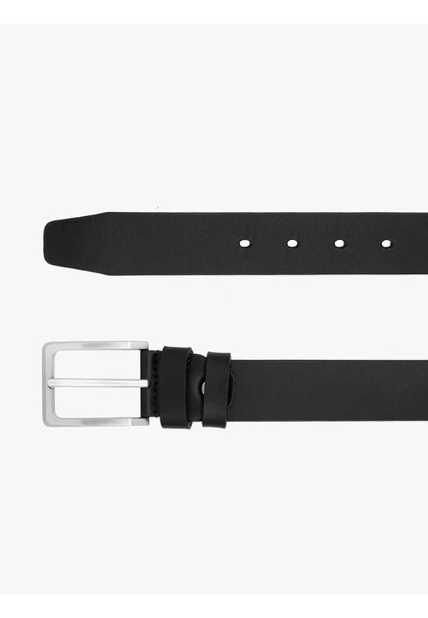 Ryłko - Czarny pasek ze skóry licowej. Kolor: czarny. Materiał: skóra. Styl: klasyczny, street, elegancki