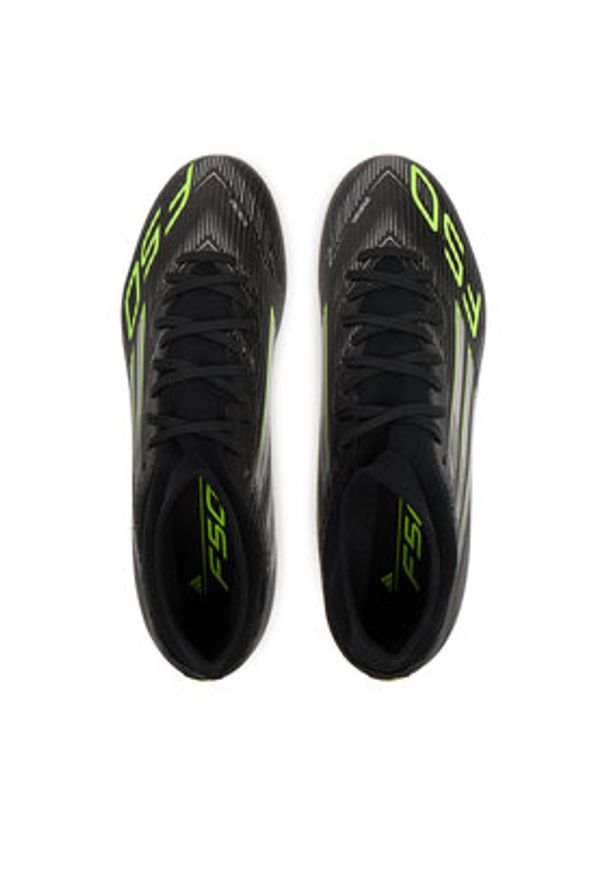Adidas - adidas Buty do piłki nożnej F50 League Mid Firm/Multi-Ground Boots JI0887 Czarny. Kolor: czarny. Materiał: materiał