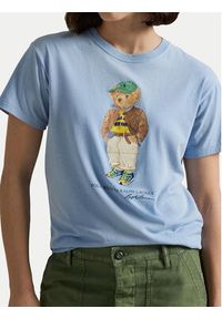 Polo Ralph Lauren T-Shirt 211971730001 Błękitny Relaxed Fit. Typ kołnierza: polo. Kolor: niebieski. Materiał: bawełna #4