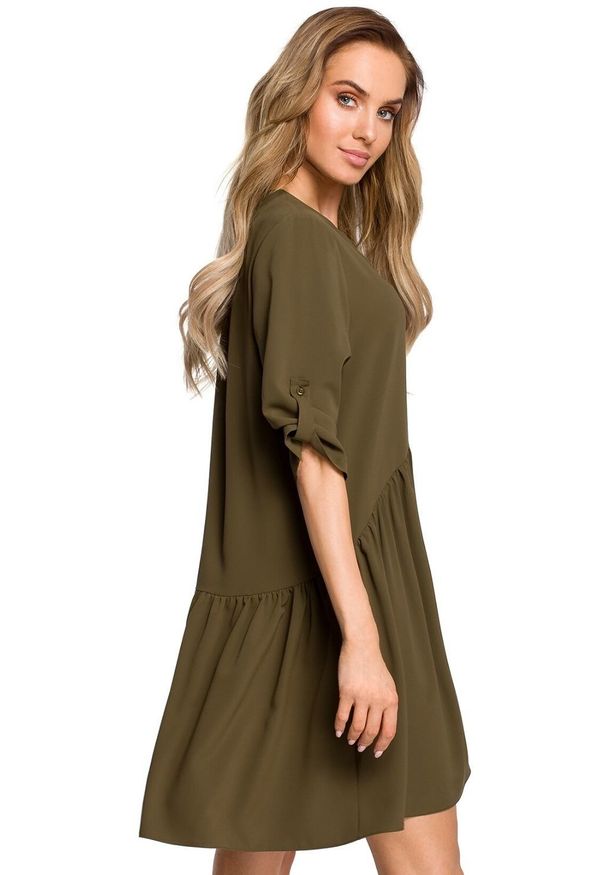 MOE - Sukienka tunika oversize z podpinanymi rękawami. Materiał: elastan, materiał. Typ sukienki: oversize