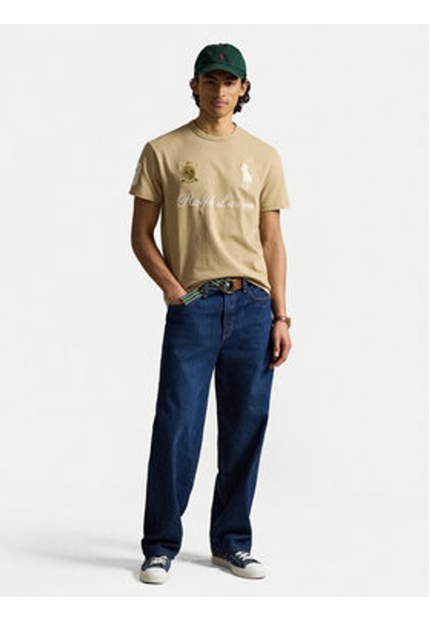 Polo Ralph Lauren T-Shirt 710B20010003 Beżowy Regular Fit. Typ kołnierza: polo. Kolor: beżowy. Materiał: bawełna