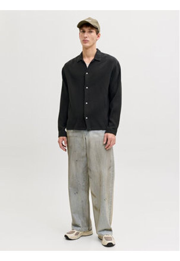 Jack & Jones Koszula Nantucket 12291804 Czarny Relaxed Fit. Kolor: czarny. Materiał: wiskoza