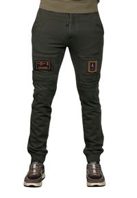 Aeronautica Militare - AERONAUTICA MILITARE Szarozielone spodnie męskie Anti-G, Rozmiar M. Kolor: zielony. Materiał: jersey