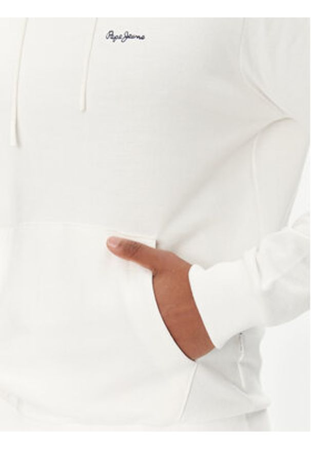 Pepe Jeans Bluza Essential PM582839 Biały Regular Fit. Kolor: biały. Materiał: bawełna
