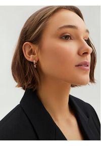 Tory Burch Kolczyki Small Miller Stud Hoop 153688 Złoty. Materiał: metalowe. Kolor: złoty #4
