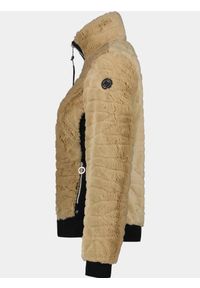 LUHTA - Sweter damski Luhta Isolahti. Kolor: brązowy. Materiał: polar, futro. Sezon: zima. Sport: turystyka piesza