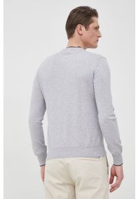La Martina sweter bawełniany męski kolor szary lekki. Kolor: szary. Materiał: bawełna. Długość rękawa: długi rękaw. Długość: długie. Wzór: aplikacja