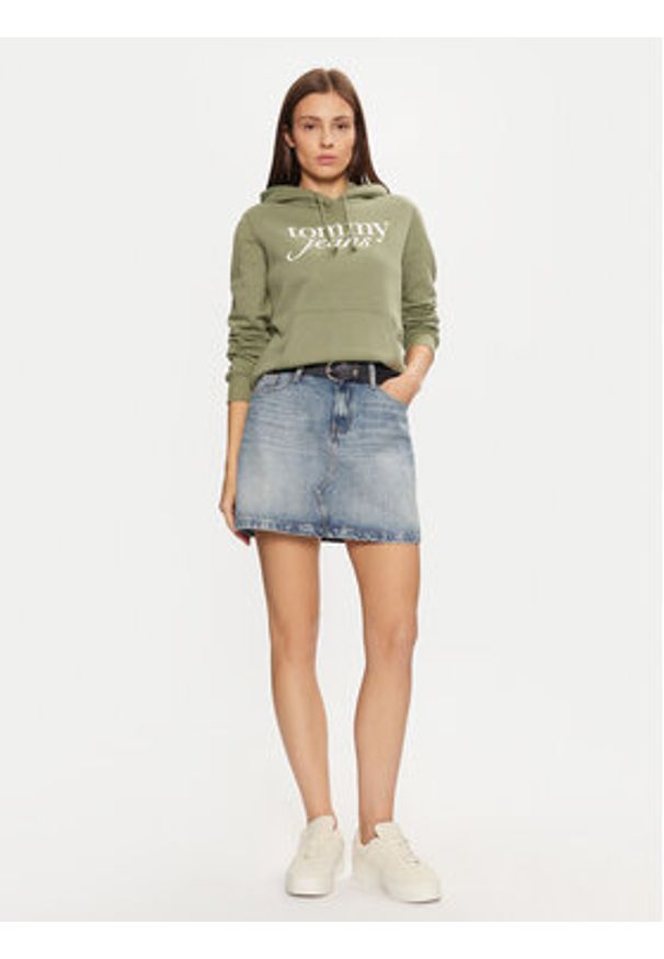 Tommy Jeans Bluza DW0DW20170 Zielony Regular Fit. Kolor: zielony. Materiał: bawełna