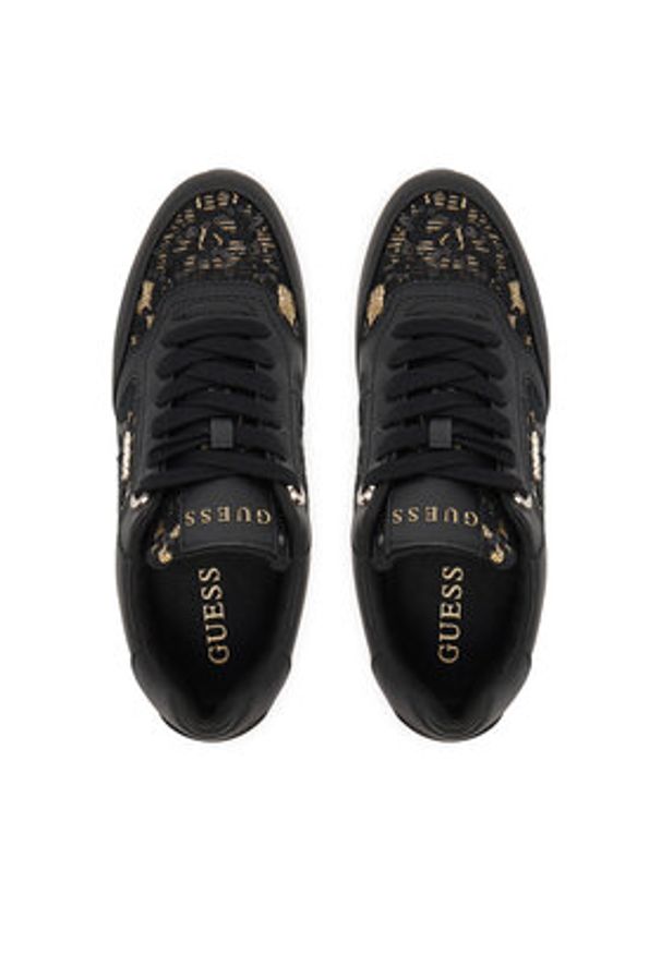 Guess Sneakersy FLTCM8 ELE12 Czarny. Kolor: czarny. Materiał: skóra