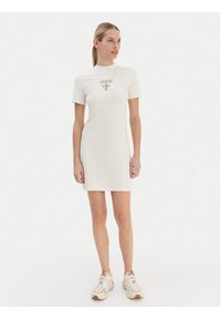 Guess Sukienka codzienna V4YK02 KCDH1 Écru Regular Fit. Okazja: na co dzień. Materiał: bawełna. Typ sukienki: proste. Styl: casual #3
