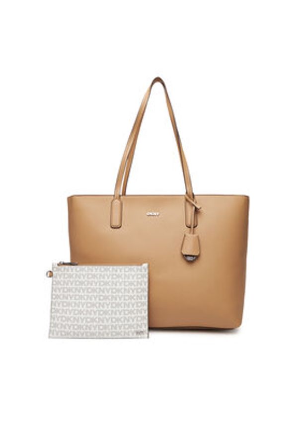 DKNY Torebka R44AYI42 Beżowy. Kolor: beżowy. Materiał: skórzane