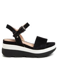 Geox Sandały D Gardenia C D02HBC 00021 C9999 Czarny. Kolor: czarny. Materiał: zamsz, skóra