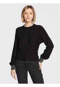 Guess Sweter W3RR06 Z2ZK2 Czarny Relaxed Fit. Kolor: czarny. Materiał: wiskoza