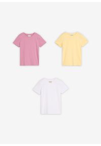 bonprix - T-shirt z czystej bawełny organicznej (3 szt.). Kolor: różowy. Materiał: bawełna #2