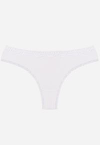 Renee - Białe Majtki Stringi z Bawełną z Koronką Aethimilia. Kolor: biały. Materiał: bawełna, koronka. Wzór: koronka #1