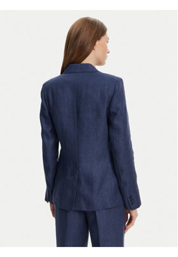 Weekend Max Mara Marynarka Nalut 2515041012 Granatowy Regular Fit. Kolor: niebieski. Materiał: len