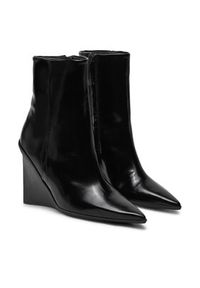 Calvin Klein Botki Wedge Ankle Boot 90 HW0HW02256 Czarny. Kolor: czarny. Materiał: skóra