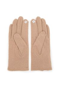 Wittchen - Damskie rękawiczki wełniane do smartfona. Kolor: beżowy. Materiał: wełna. Wzór: aplikacja, haft. Sezon: zima. Styl: elegancki #2