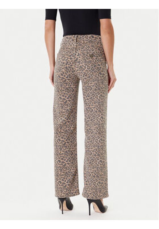 Guess Jeansy W5YA1A WHFP2 Brązowy Wide Leg. Kolor: brązowy