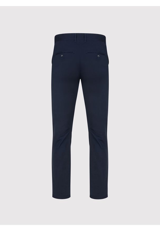 Pako Lorente - PAKO LORENTE – Granatowe gładkie spodnie męskie. Kolor: niebieski. Materiał: elastan, bawełna. Wzór: gładki. Styl: klasyczny