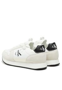 Calvin Klein Jeans Sneakersy Runner Sock Laceup Ny-Lth YM0YM00553 Biały. Kolor: biały. Materiał: zamsz, skóra #6