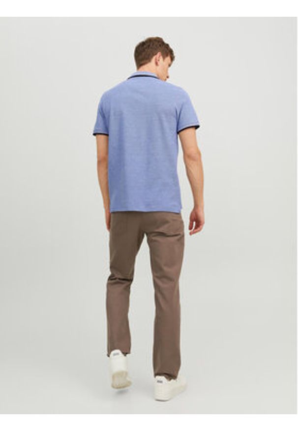 Jack & Jones Polo Paulos 12136668 Niebieski Slim Fit. Typ kołnierza: polo. Kolor: niebieski. Materiał: bawełna