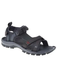 quechua - Sandały turystyczne męskie NH500. Zapięcie: rzepy. Kolor: szary. Wzór: paski. Sezon: lato. Sport: turystyka piesza #1