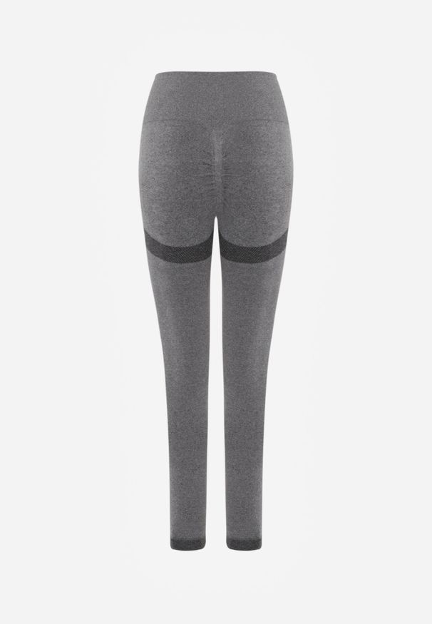 Renee - Szare Modelujące Legginsy High Waist Deliza. Okazja: na co dzień. Stan: podwyższony. Kolor: szary. Materiał: dzianina. Styl: casual