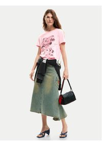 Desigual T-Shirt Core Mickey 26SWTK42 Różowy Regular Fit. Kolor: różowy. Materiał: bawełna #2