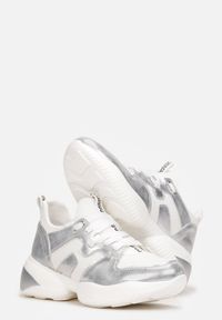 Born2be - Białe Sneakersy Surayya. Kolor: biały. Materiał: syntetyk, materiał, skóra. Szerokość cholewki: normalna #5