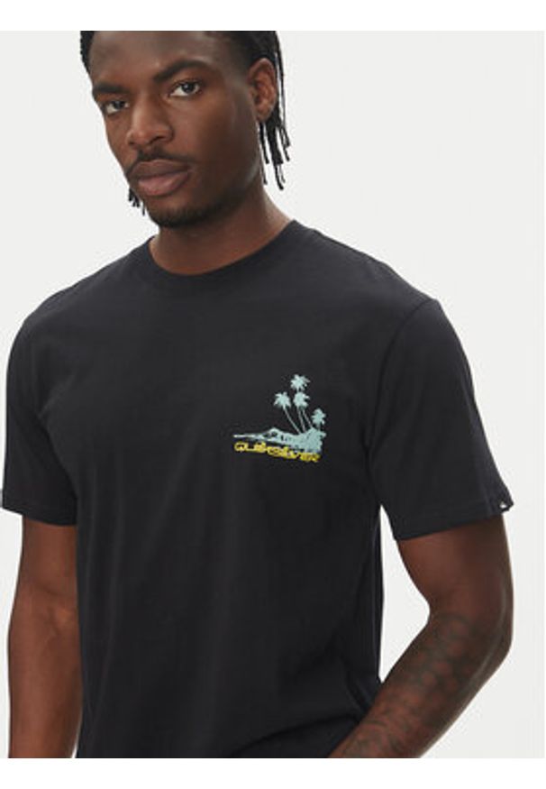 Quiksilver T-Shirt Palm Lines Ss EQYZT08057 Czarny Regular Fit. Kolor: czarny. Materiał: bawełna