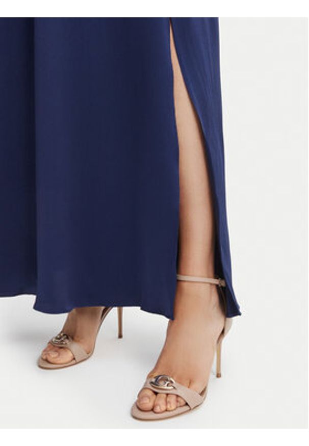 Morgan Sukienka wieczorowa 261-RSILVIA Granatowy Regular Fit. Kolor: niebieski. Materiał: syntetyk. Styl: wizytowy