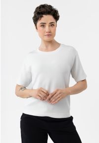 Volcano - Bluzka z modalem TM-ELI. Materiał: poliester, elastan, skóra, materiał. Długość rękawa: krótki rękaw. Długość: krótkie. Wzór: gładki. Sezon: zima, wiosna, jesień, lato #1