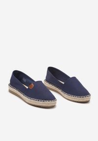 Renee - Granatowe Płaskie Casualowe Espadryle w Stylu Boho Lephea. Okazja: na co dzień. Zapięcie: bez zapięcia. Kolor: niebieski. Materiał: len. Sezon: lato. Styl: boho, casual