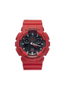 G-Shock Zegarek GA-100B-4AER Czerwony. Kolor: czerwony. Materiał: syntetyk #1