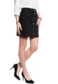 Lee - SPÓDNICA JEANSOWA LEE A LINE SKIRT MOTO BLACK L38NIZLG. Materiał: jeans #8