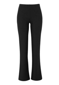 Cellbes Prążkowane legginsy o kroju bootcut Czarny female czarny 54/56. Kolor: czarny. Materiał: prążkowany #1