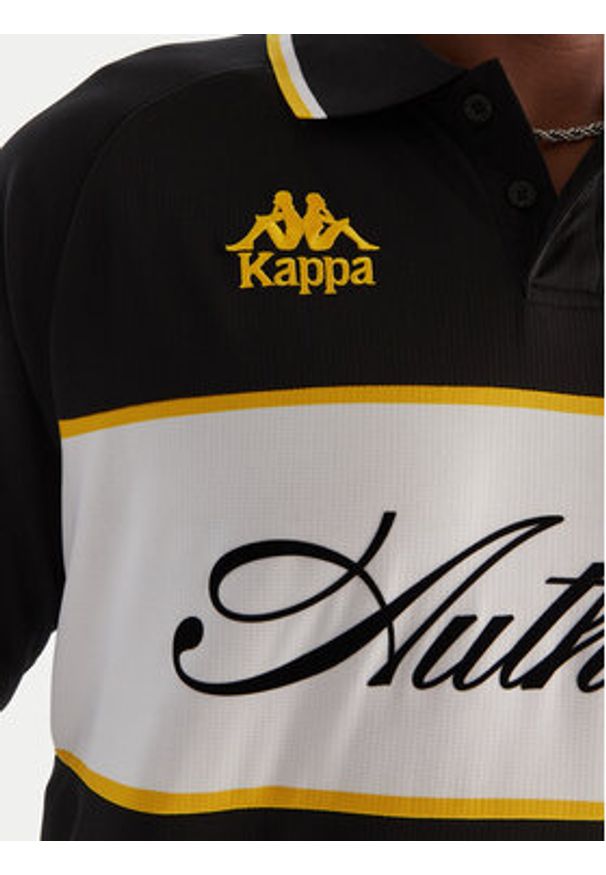 Kappa Polo Authentic Odran 321Y3PW Czarny Regular Fit. Typ kołnierza: polo. Kolor: czarny. Materiał: syntetyk