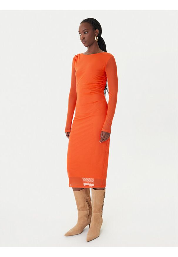 Patrizia Pepe Sukienka koktajlowa 8A1604/J376-R877 Pomarańczowy Regular Fit. Kolor: pomarańczowy. Materiał: syntetyk. Styl: wizytowy