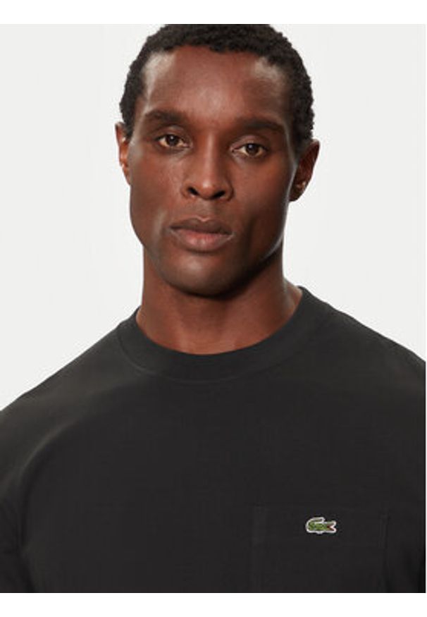 Lacoste T-Shirt TH2827 Czarny Regular Fit. Kolor: czarny. Materiał: bawełna