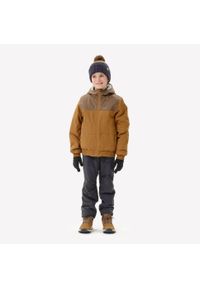 quechua - Kurtka turystyczna dla dzieci Quechua SH100 -3,5°C wodoodporna. Typ kołnierza: kołnierzyk stójkowy. Kolor: brązowy. Materiał: polar. Styl: sportowy. Sport: turystyka piesza