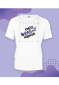 MegaKoszulki - Koszulka sportowa z własnym nadrukiem. Materiał: skóra, materiał. Wzór: napisy. Sport: turystyka piesza, kolarstwo, piłka nożna, fitness, bieganie #1