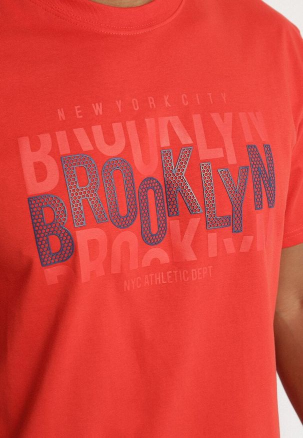 Born2be - Pomarańczowy T-shirt Bawełniany z Napisem Sunviera. Okazja: na co dzień. Kolor: pomarańczowy. Materiał: bawełna. Wzór: napisy. Styl: casual