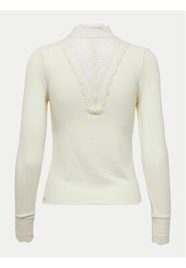 only - ONLY Bluzka Tilde 15207788 Beżowy Stretch Fit. Kolor: beżowy. Materiał: wiskoza