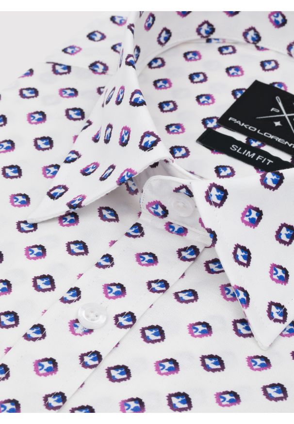 Pako Lorente - PAKO LORENTE – Koszula męska w mikrowzór. Materiał: elastan, bawełna. Długość rękawa: długi rękaw. Długość: długie