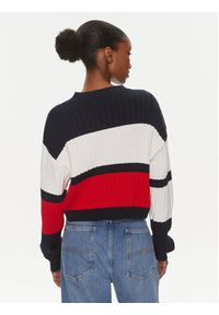 Tommy Jeans Sweter Colorblock Badge DW0DW18117 Kolorowy Regular Fit. Materiał: bawełna. Wzór: kolorowy