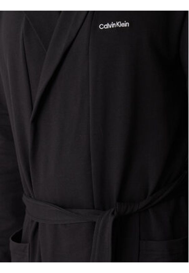 Calvin Klein Underwear Szlafrok 000NM2377E Czarny. Kolor: czarny. Materiał: bawełna