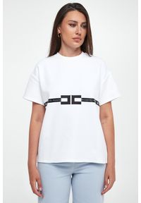 Elisabetta Franchi - T-shirt damski z logo ELISABETTA FRANCHI #4