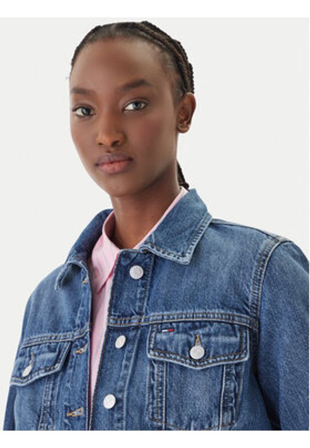 Tommy Jeans Kurtka jeansowa Classic DW0DW22988 Niebieski Regular Fit. Kolor: niebieski. Materiał: bawełna
