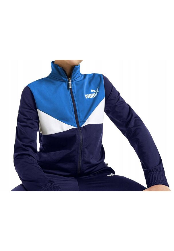 Dres komplet dresowy dziecięcy dla chłopca Puma Colorblock niebieski. Kolor: niebieski. Materiał: dresówka